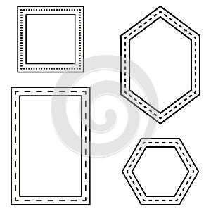 set frames. Simple frames in sketch style. Vector illustration. Stock image.