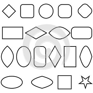 set frames. Simple frames in sketch style. Vector illustration. Stock image.