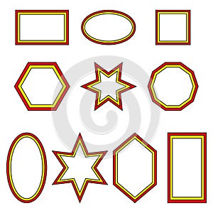 set frames. Simple frames in sketch style. Vector illustration. Stock image.