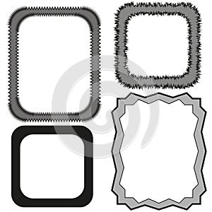 set frames. Simple frames in sketch style. Vector illustration. Stock image.