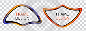 Set frames on a transparent background. Decorative modern design elements for logos and emblems. Vector