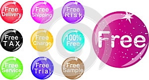 Set of free badge