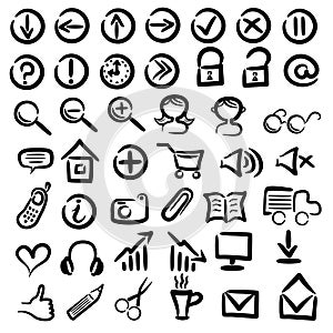 Set of free hand web icons