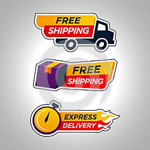 Set of Free shipping Badge Icon