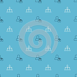 Set Freelancer and Hierarchy organogram chart on seamless pattern. Vector