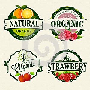 Set of Fresh & Organic labels