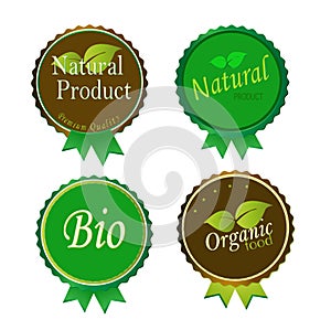Set of Fresh Organic Labels and Elements