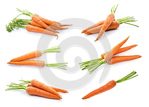 Set with fresh ripe carrots