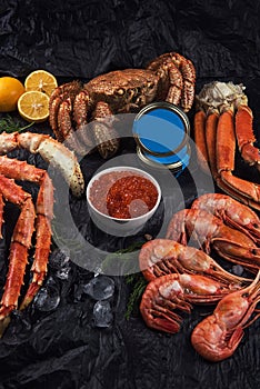 Set of fresh seafood