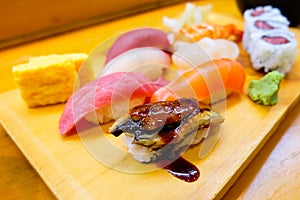 A set of fresh sushi platter