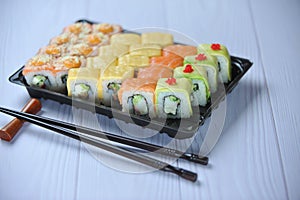 Set of fresh and tasty sushi for restaurant menu5