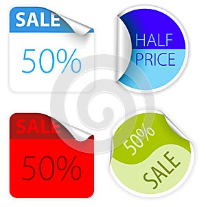 Set of fresh two colors sale labels