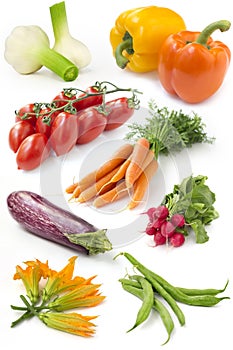 Set of fresh vegetables