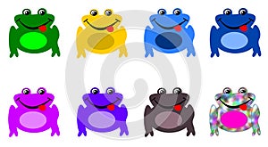 Set of Frogs in Different Colors - Chameleon Frog