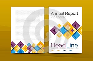 Set of front and back a4 size pages, business annual report design templates