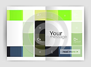 Set of front and back a4 size pages, business annual report design templates