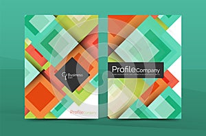 Set of front and back a4 size pages, business annual report design templates