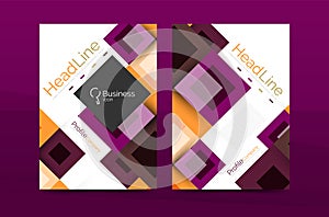 Set of front and back a4 size pages, business annual report design templates