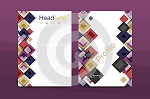 Set of front and back a4 size pages, business annual report design templates