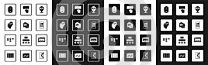 Set Front end development, UI or UX design, Computer mouse, Mobile Apps, Keyboard, and Site map icon. Vector