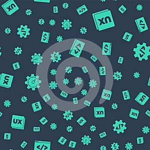 Set Front end development, UI or UX design, Website statistic and on seamless pattern. Vector