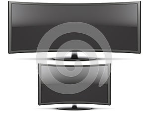 Set Frontal view of curved widescreen led or lcd