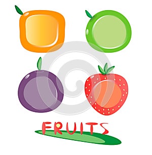 Set of fruit icons