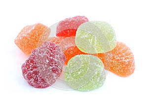 Set of fruit jellies candies photo