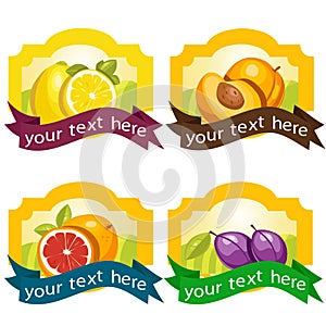 Set of fruit labels