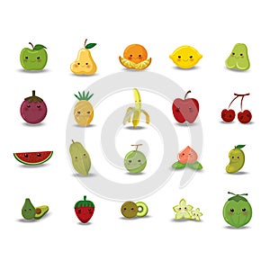 set of fruit and vegetable icons. Vector illustration decorative design