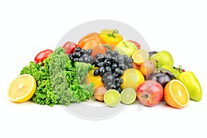 Set fruit and vegetables