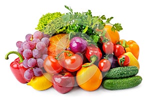 Set of fruits and vegetables