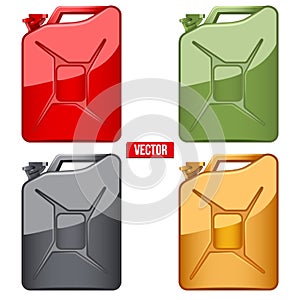 Set of Fuel container jerrycan. Gasoline canister