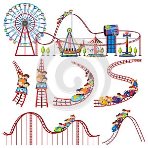 A set of fun park roller coaster