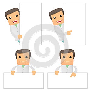 Set of funny cartoon doctor