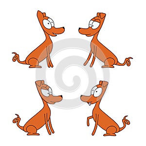 Set of funny cartoon dogs