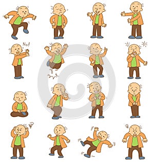 Set of funny cartoon office worker