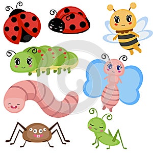 Set funny insects.