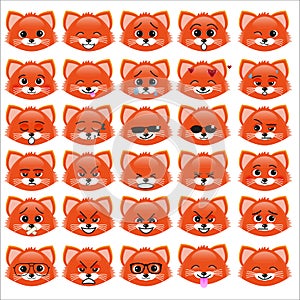 Set of funny kitten emoticons