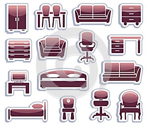 Set of furniture icons
