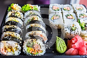 Set of futomaki sushi