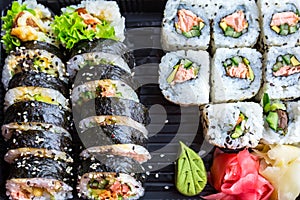 Set of futomaki sushi
