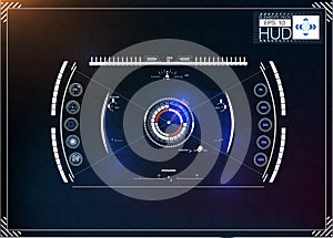 Set of futuristic blue infographics as head-up display. Display navigation elements for the web and app.