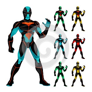 Set of futuristic characters.