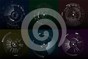 Set of futuristic interface elements