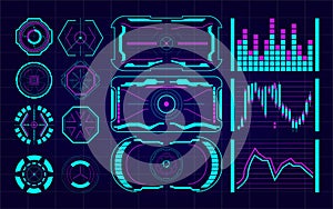 Set of Futuristic user interface Elements.
