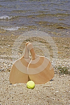 Set for a game of beach tennis