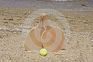 Set for a game of beach tennis