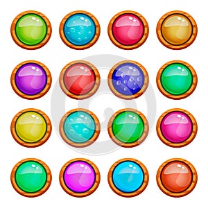 Set of game buttons