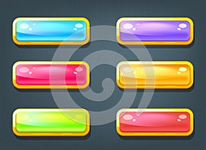 Set of game colorful buttons
